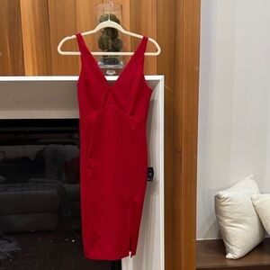 Lulu's Vibrant Red Midi Dress
